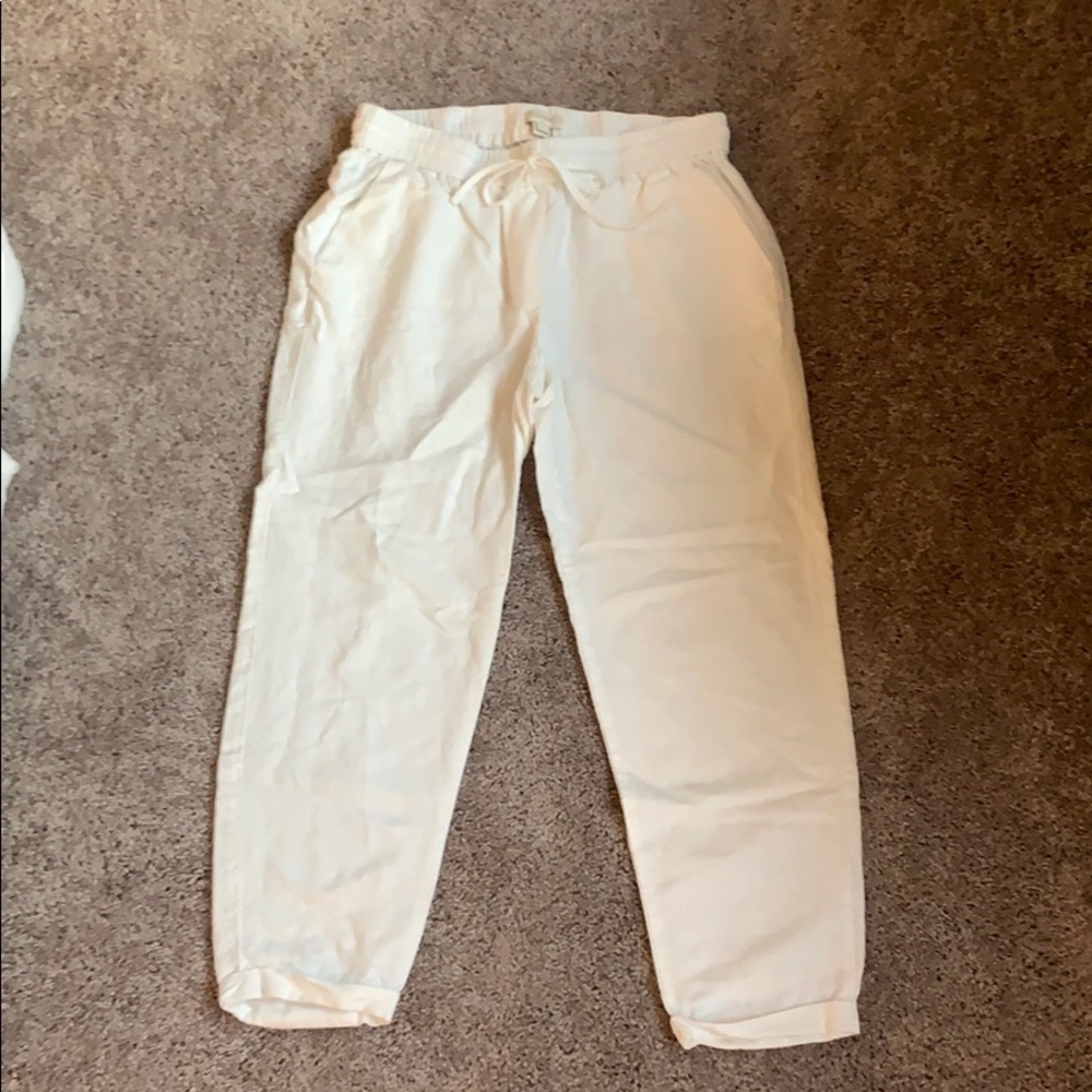 J.Crew White Linen Pants